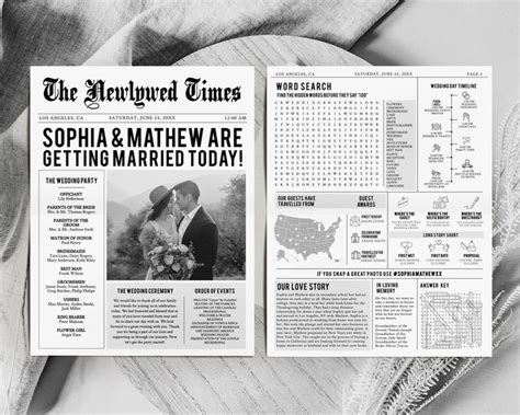 newspaper wedding program|Iba pa.